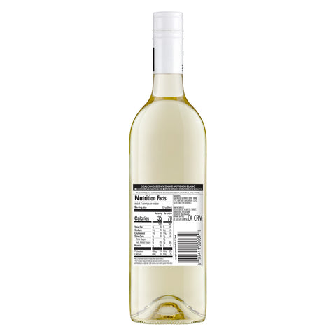 Giesen 0% Sauvignon Blanc bottle, back label with nutrition facts